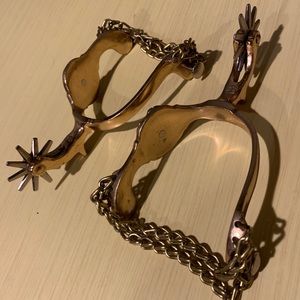 Pair of Antique Spurs Hercules Bronze Horse Head